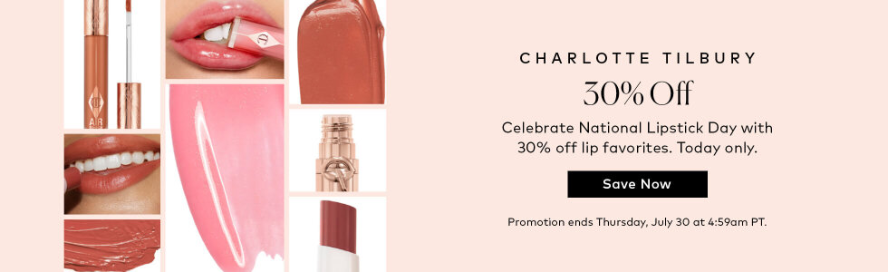 National Lipstick Day calls for a little color—and a very good reason to stock up. Today only, save 30% on select Charlotte Tilbury lip favorites.
