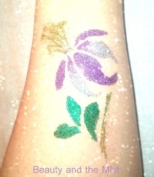 Coloutful Flower Glitter Tattoo