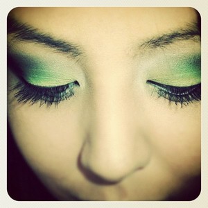 Used a variety of green eyeshadows from Coastal Scents. 