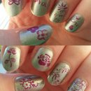 Silver Nails with pretty images