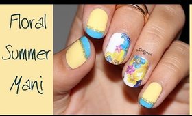 French Tip and Summer Flowers