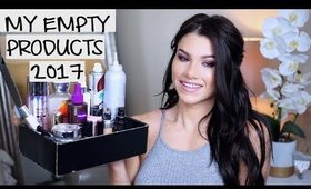 PRODUCT EMPTIES OF 2017! | Makeup Skin Care & Hair Products!