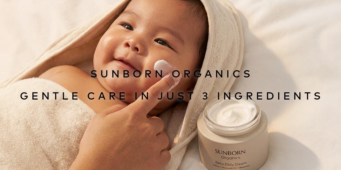 Keep baby’s routine simple with two soothing formulas for delicate skin, both made with only three natural ingredients. Purchase the Sunborn Organics Baby Daily Cream and Healing Ointment on Beautylish.com