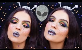 Rainbow Alien Halloween Makeup ( MIKE TEAVEE Willy Wonka Inspired)