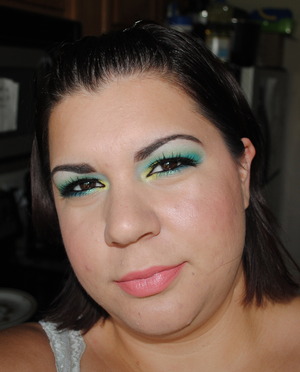 Lime green and blue look with Inglot and OCC