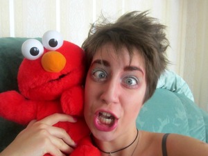 The Hatter without his hat. But with Elmo! 

http://beauty-tale.blogspot.com/2011/09/hatter.html