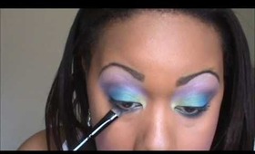 Spingtime Tutorial: Green,Blue,Purple, and Pink look Using ELF Everyday Brights Palette
