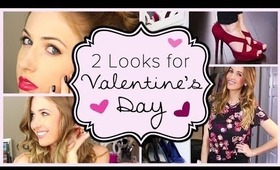 ♥ 2 Valentine's Day Looks || Makeup, Hair & Outfit Ideas! ♥ All Things Hair