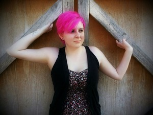 This was the day after I had dyed my hair pink again. It had started to fade so I decided to redo it pink.