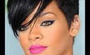 Rihanna Inspired Makeup With Bright Pink Lips