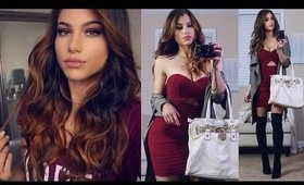 Get Ready With Me! Holiday Party Dress Outfit Idea! + Sexy Makeup & Hair!