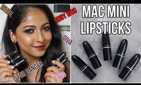 MAC COSMETICS MINI Lipsticks Swatches & Review💄 | 5 Shades | Stacey Castanha