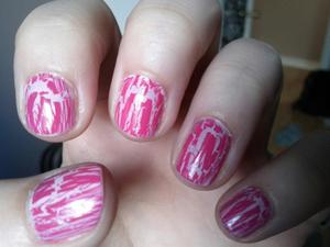 my breast cancer awareness manicure. :)