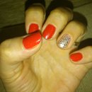Red and gold glitter