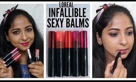 *NEW* LOreal Paris Infallible Sexy Lip Balm | REVIEW & SWATCHES | 5 Shades | Stacey Castanha