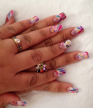 Colorful striping n hello kitty 