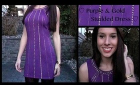 ♡ Purple & Gold Studded Dress ♡