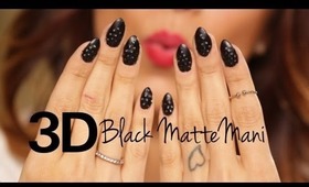 HOW TO: 3D Black Matte Nails