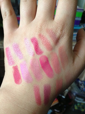 Wet & wild 4hr matte color stick and NYC long lasting lipstick... Pretty pigmented for being under $2