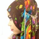 Floral hijab with gold head piece