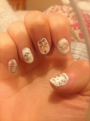 I did this in the same way you would do newspaper nails but with a comic instead