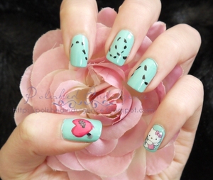 Cupid Kitty Nails for Valentine's Day