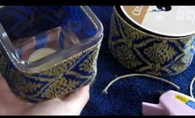 DIY Holiday Ribbon Candle Holder
