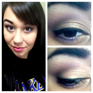 Gold and Purple eyes with Pink lips :)