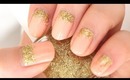 Gold Glitters Nails