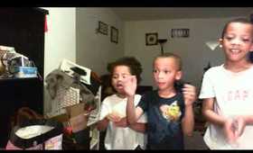 My babies and i  singing he got the whole world  in  his hands