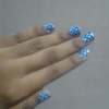 nails with blue and white 