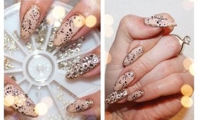Glamorous Border Nail Art With Swarovski Crystals