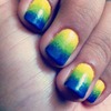 Ombré yellow green blue