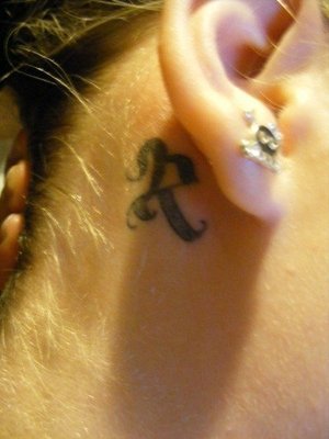 my (R) tattoo - initial of my first name {Rebeckah}