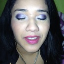 purple eyeshadow and fuchsia lips 