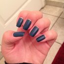 Dark blue matte nails