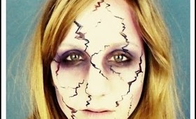 Cracked / Broken Scary Halloween Face Makeup