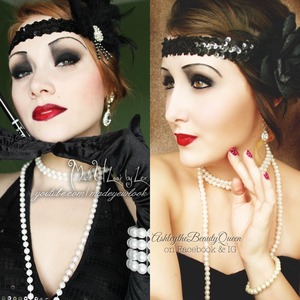 Recreated Lex's (MadeULook By Lex) NYX Face Awards 1920's makeup look! Her photo is on the left. (I, in no way own any rights to her photo at all. It is watermarked with her name. All credits go to Alexys Fleming a.k.a MadeULook) My photo is on the right. You can find me on Facebook and Instagram  at: ashleythebeautyqueen 