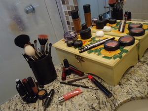 The mess I made for the pin up look!!!