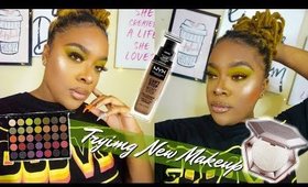 TRYING NEW MAKEUP | FENTY BEAUTY, NYX COSMETICS, MORPHE BRUSHES!