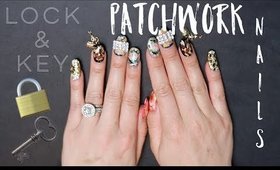 Lock & Key Patchwork Nails | BellaGemaNails