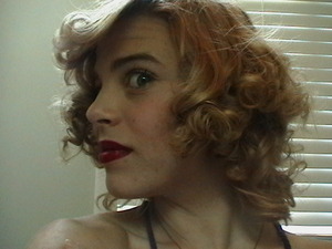 Pin Curls and red lips
