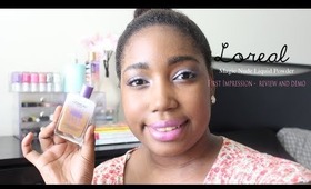 NEW Loreal Magic Nude Liquid Powder Foundation | First Impression Review & Demo - dollfaceejess