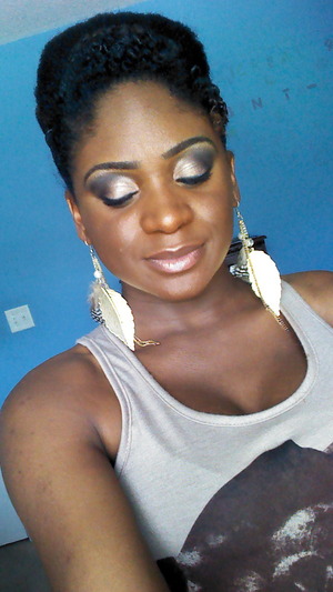 I love this look...wore it to church. Not really a gold but a shimmery brownish gold (is thats even a color lol)