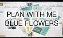 November Blue Flowers plan with me in the Erin Condren