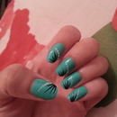 Mint/turquoise with a simple nail art design