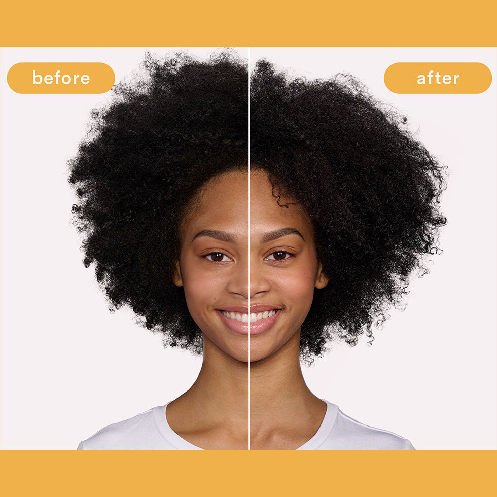 Verb model before and after using the Verb Curl Defining Mask