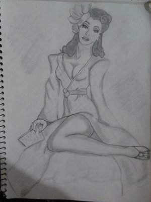This is a pic I drew of a pinup girl. Their makeup was so elegant and glamorous..