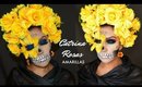 Catrina con Azul yRosas Amarillas/ Sugar Skull in Blue & Yello Roses | auroramakeup