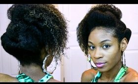 Natural Hair Style: Formal Updo Side Swept Pompadour